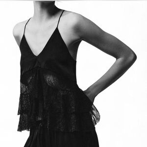 Zara Black Camisole with Lace Details